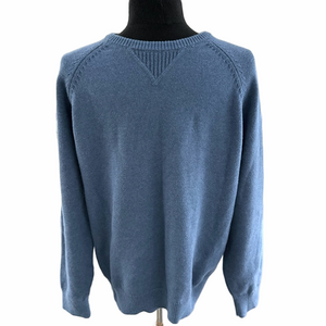 LL Bean Wicked Soft Cotton Cashmere Blend Sweater Crewneck Rustic Blue Medium
